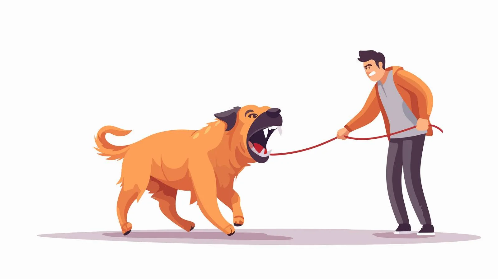 Energetic dog dash, testing leash's strength — free download from Dotvec