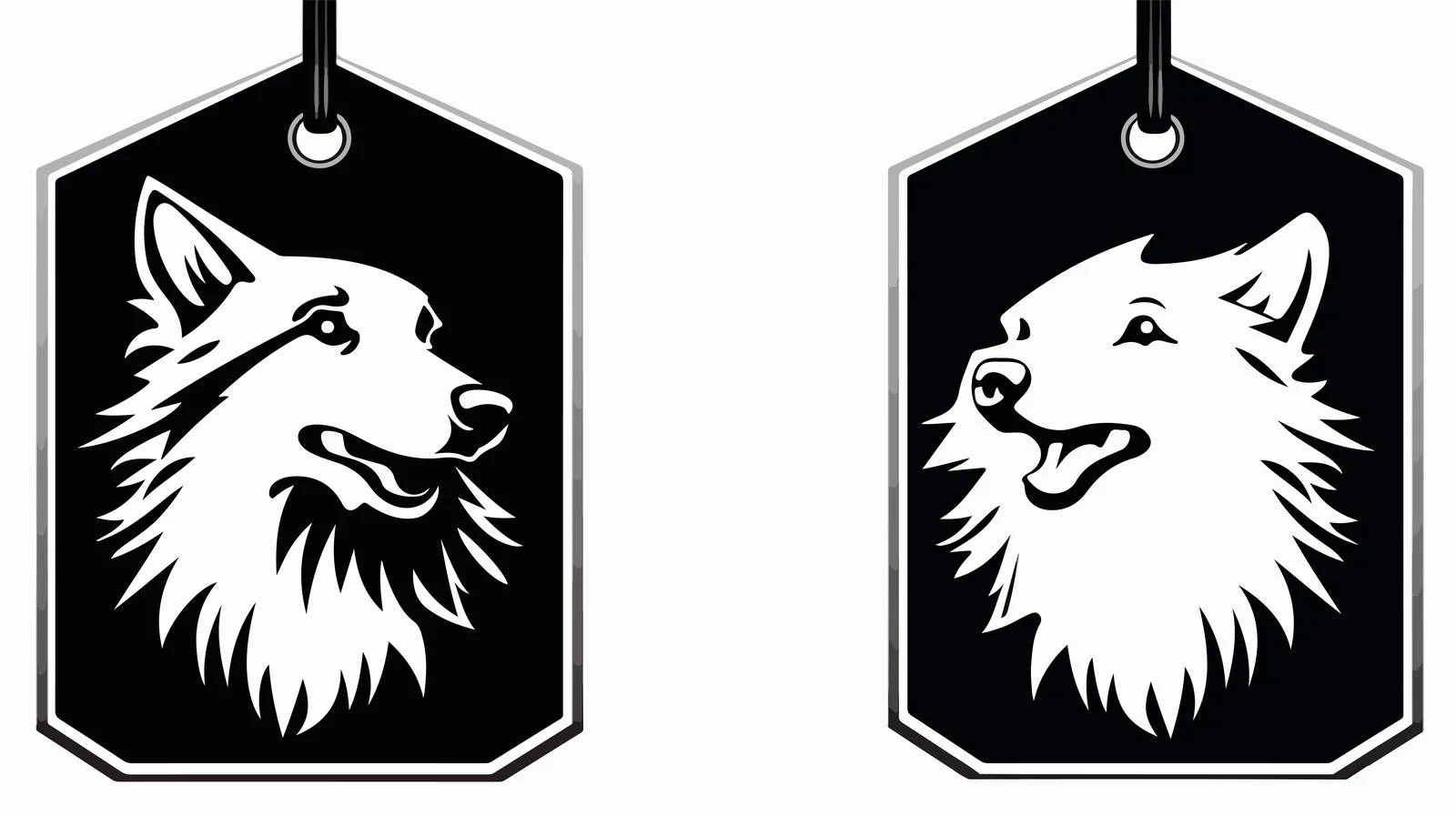 Vector Dog Tag Silhouette Template — free download from Dotvec