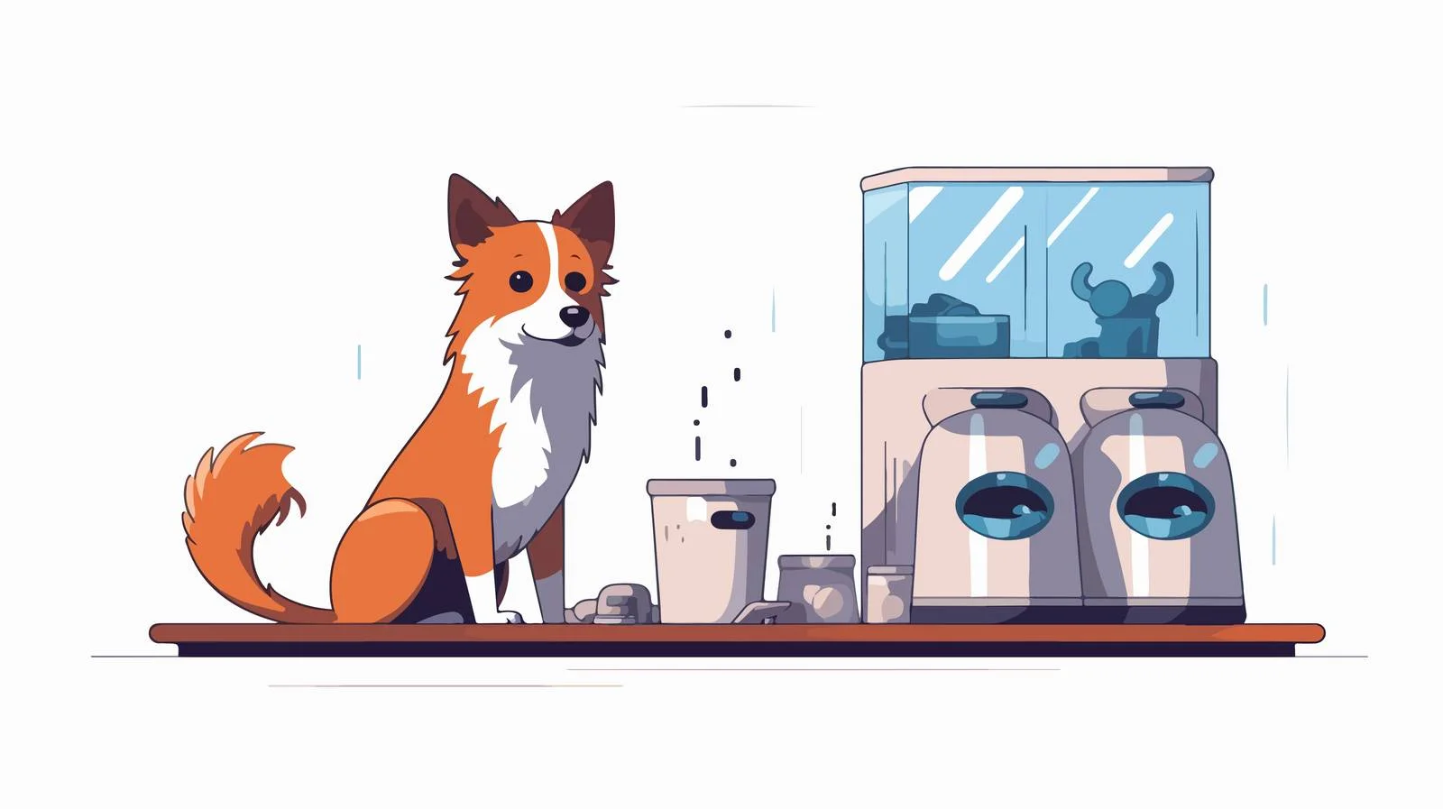 Canine Awaits Meal from Intelligent Feeder — free download from Dotvec