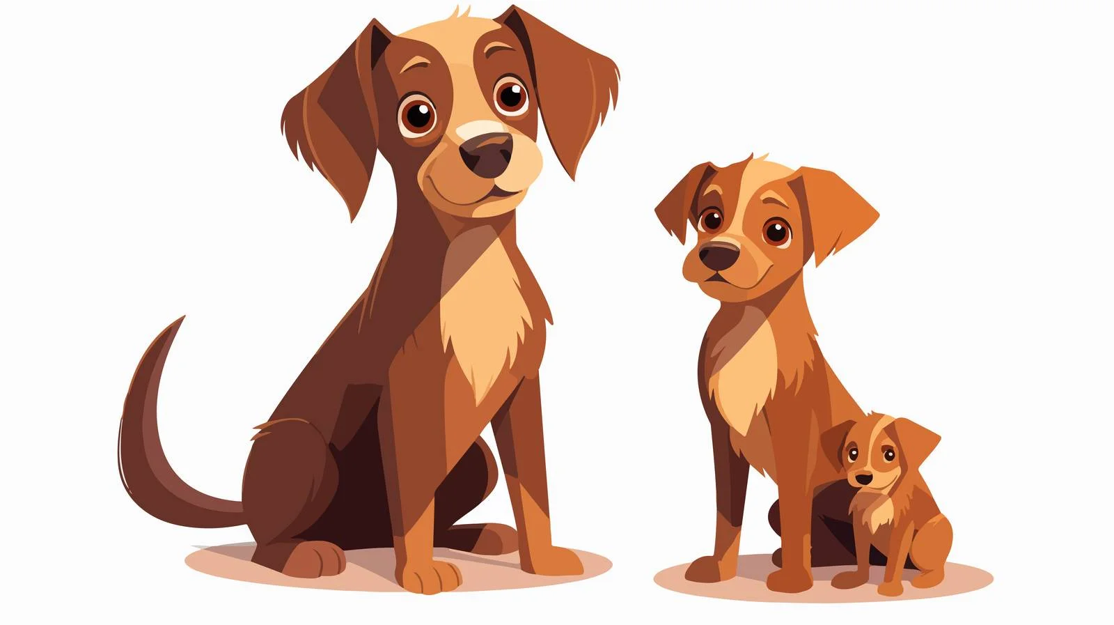 Mother dog with cuddly puppy on white — free download from Dotvec