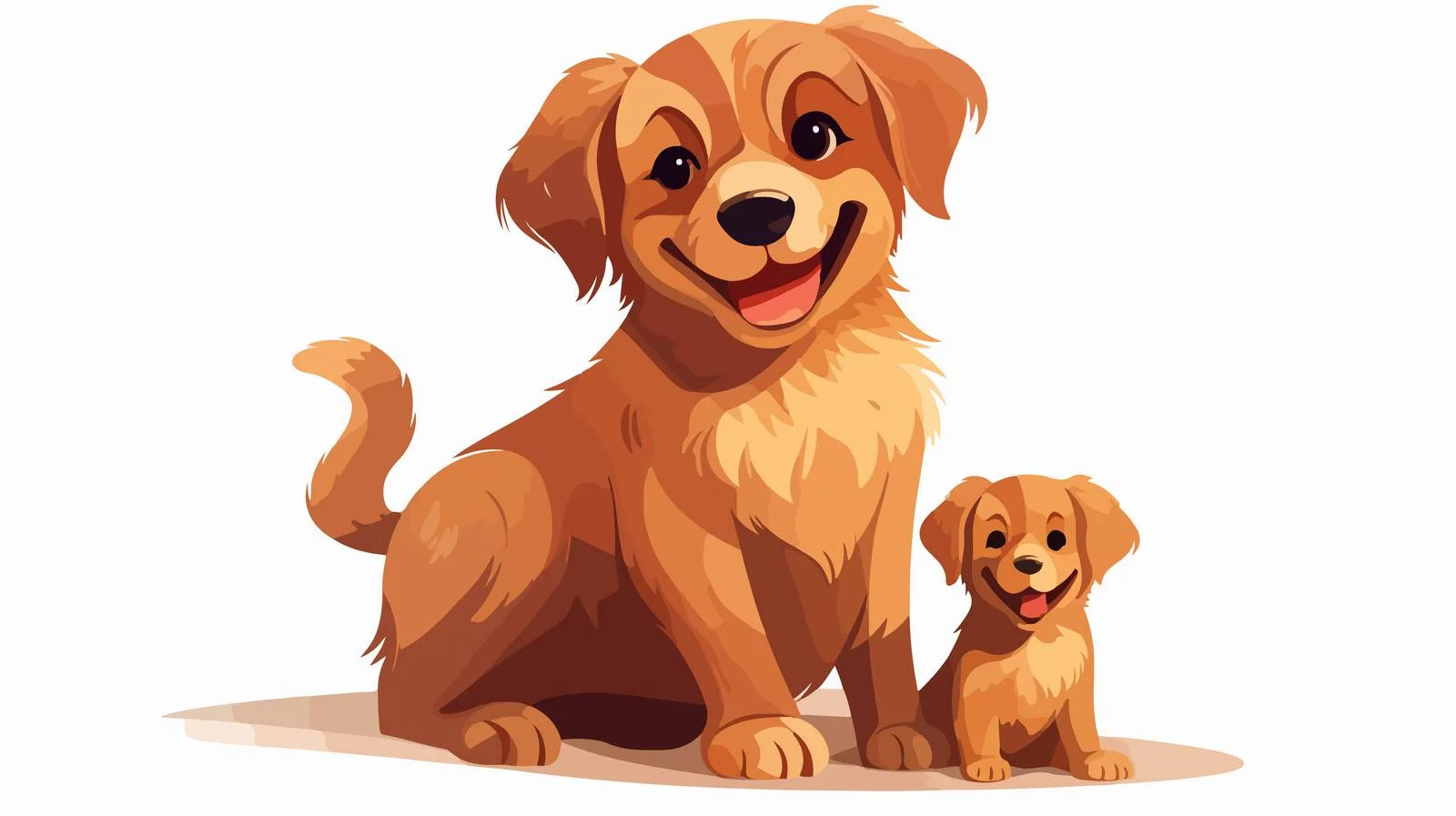 Mother Dog with Her Puppy Isolated — free download from Dotvec