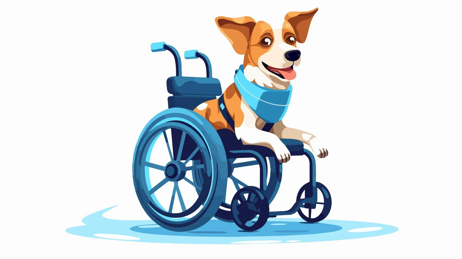 Canine in Wheelchair Flat Vector Art — free download from Dotvec