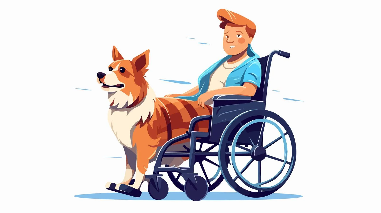 Canine with mobility aid illustration design — free download from Dotvec