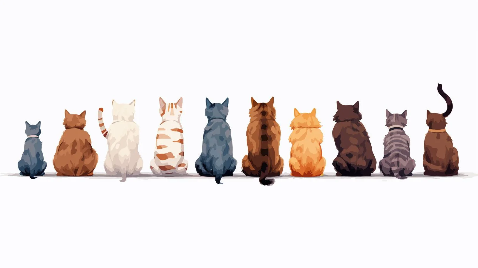 Canine and feline rears with tails — free download from Dotvec