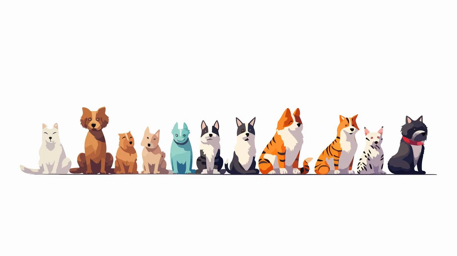 Canine and Feline Rear View Tails — free download from Dotvec
