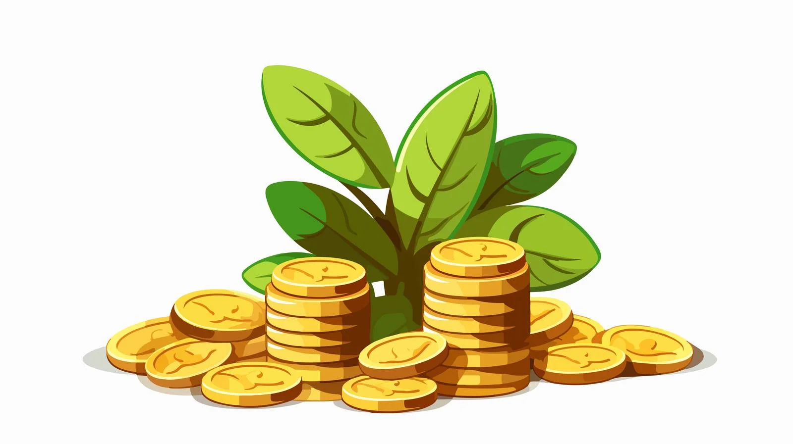 Growing Business Investment Coins Vector Illustration — free download from Dotvec