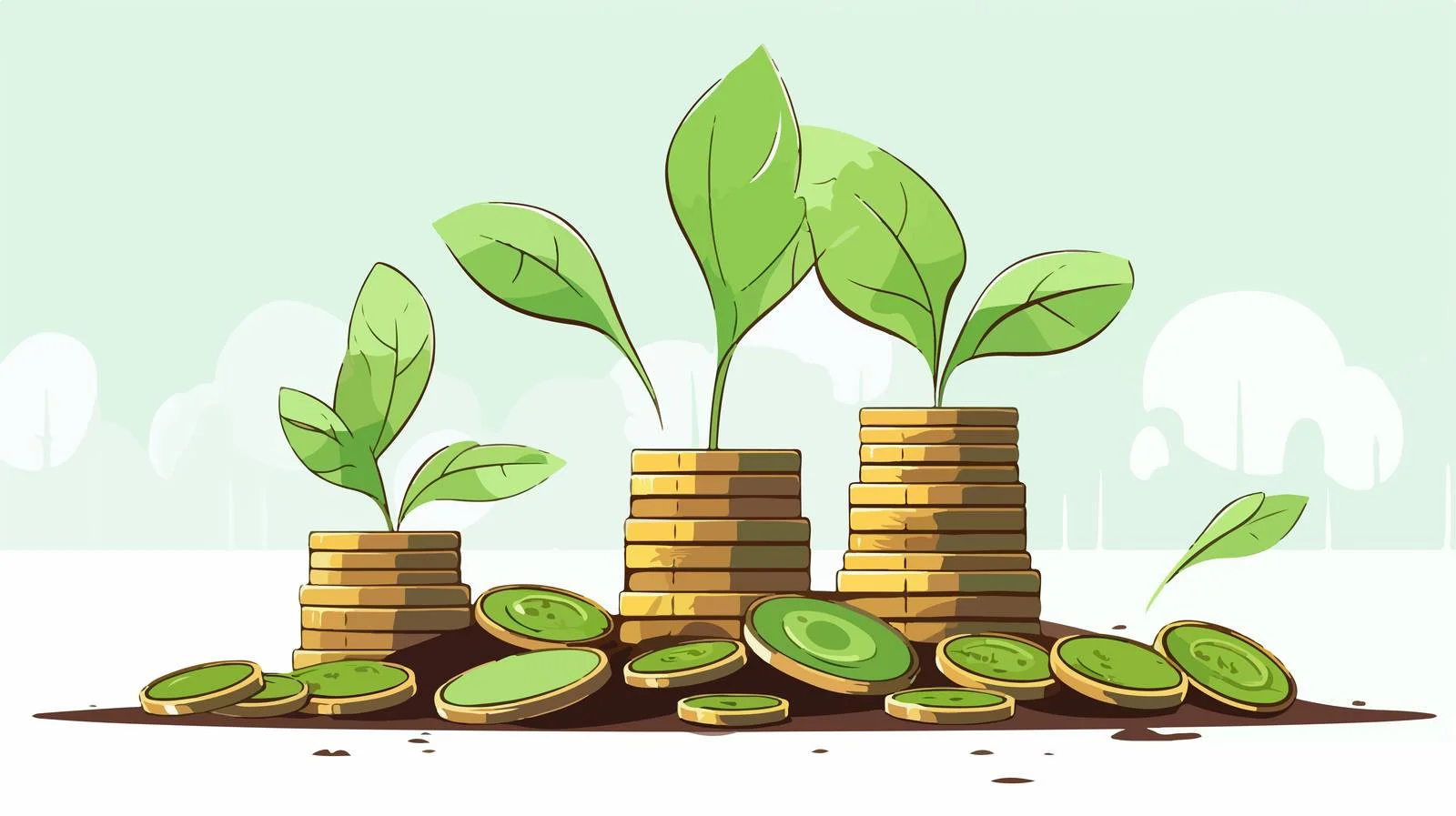 Growing Business Investment Coins — free download from Dotvec