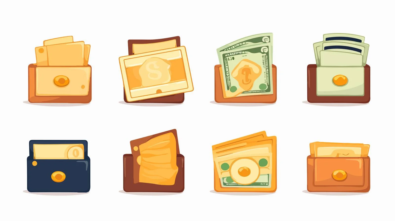 Dollar Value Wallet and Credit Icons — free download from Dotvec