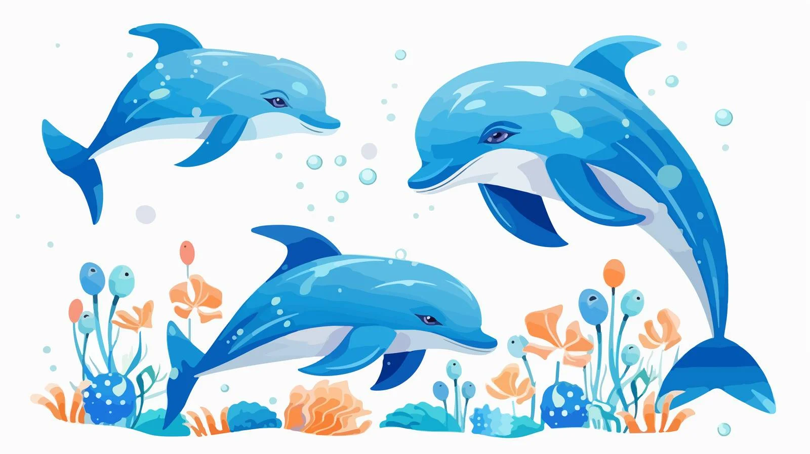 Majestic Dolphins Swimming in Ocean Depths — free download from Dotvec