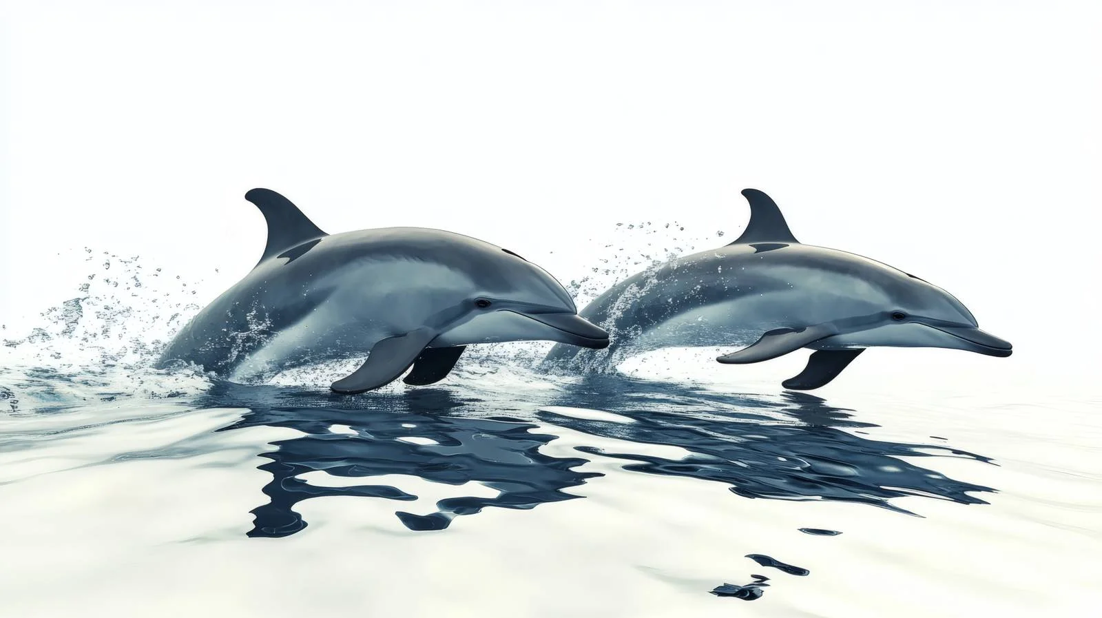 Graceful Dolphins Swimming in Isolated White — free download from Dotvec