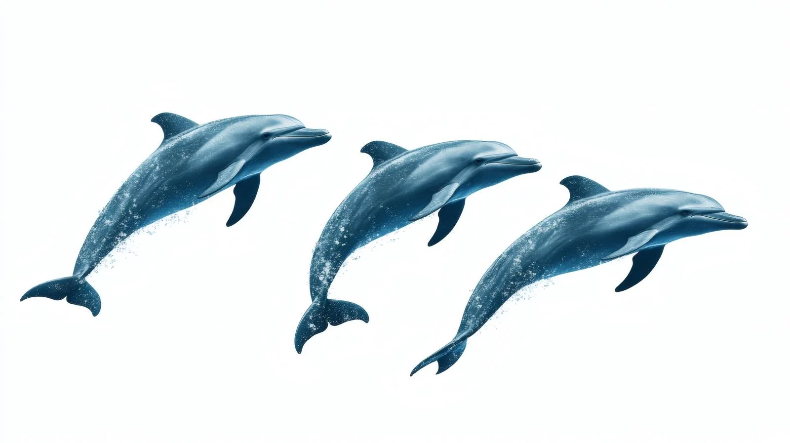 Graceful Dolphins Swimming in Isolated White — free download from Dotvec