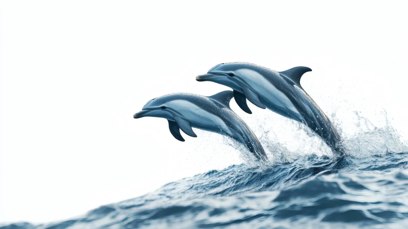 Graceful Dolphins Swimming in Isolated White — free download from Dotvec