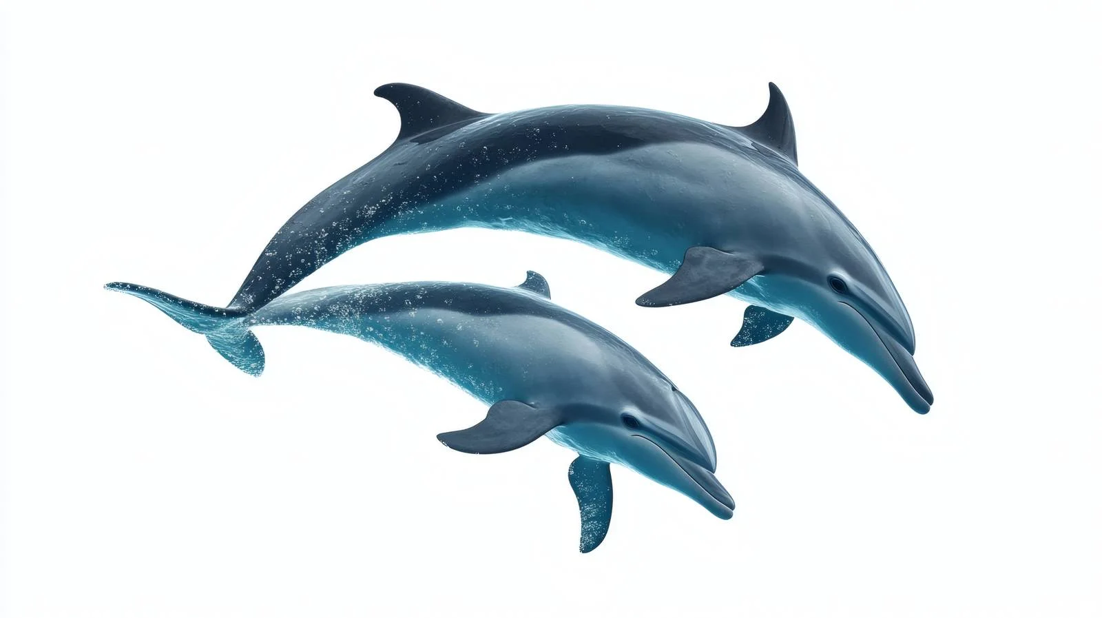 Graceful Dolphins Swimming in Isolated White — free download from Dotvec