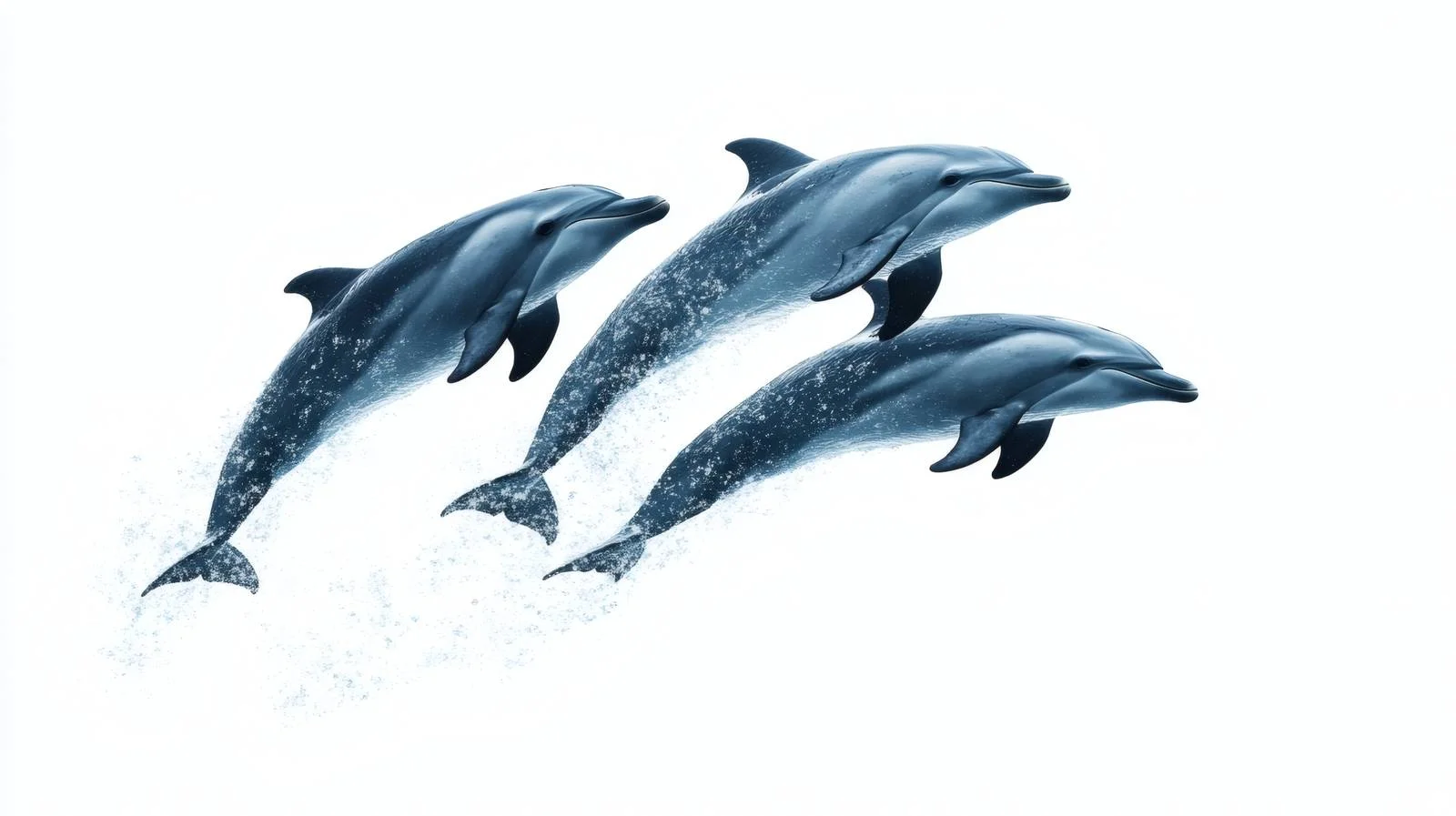 Graceful Dolphins Swimming on White Background — free download from Dotvec
