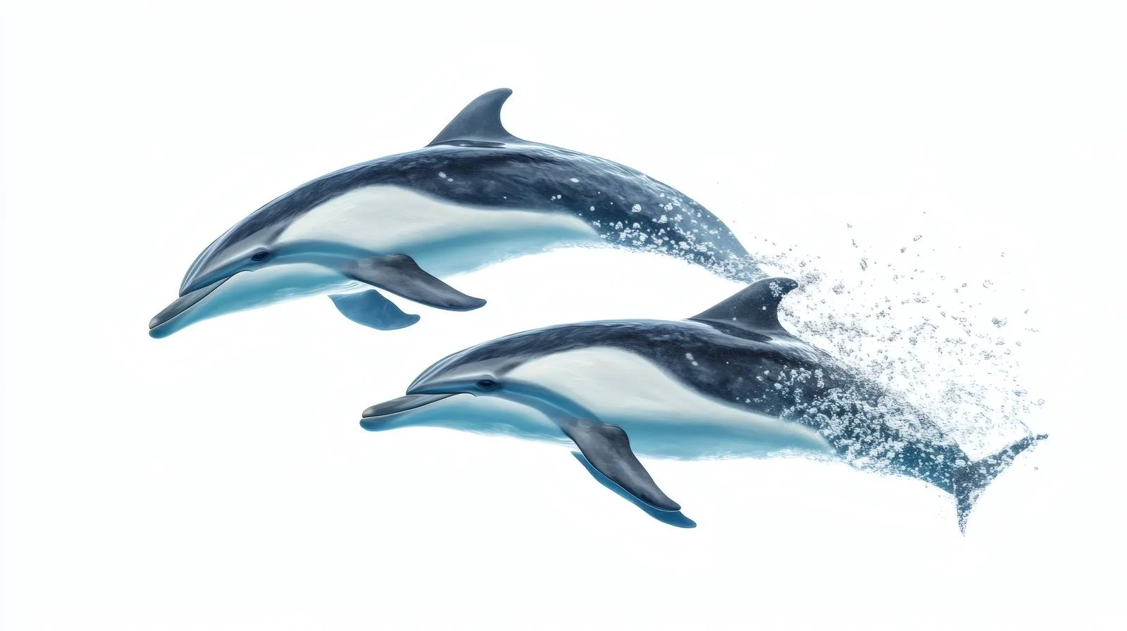 Graceful Dolphins Swimming in Isolated White Space — free download from Dotvec