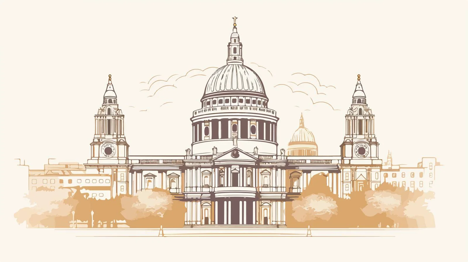St Paul's Cathedral London Sketch Art — free download from Dotvec
