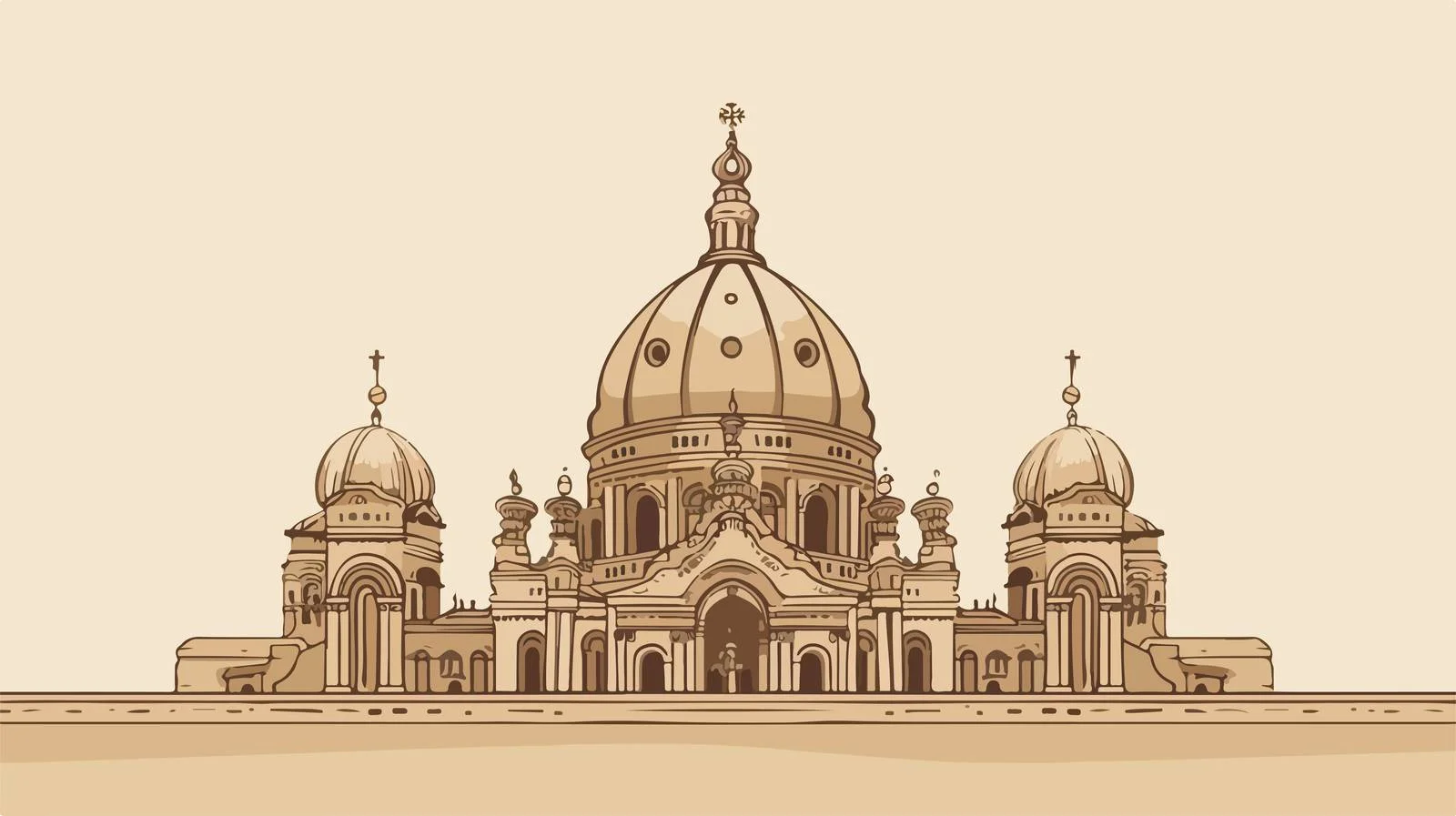 Cathedral Dome Sketch — free download from Dotvec