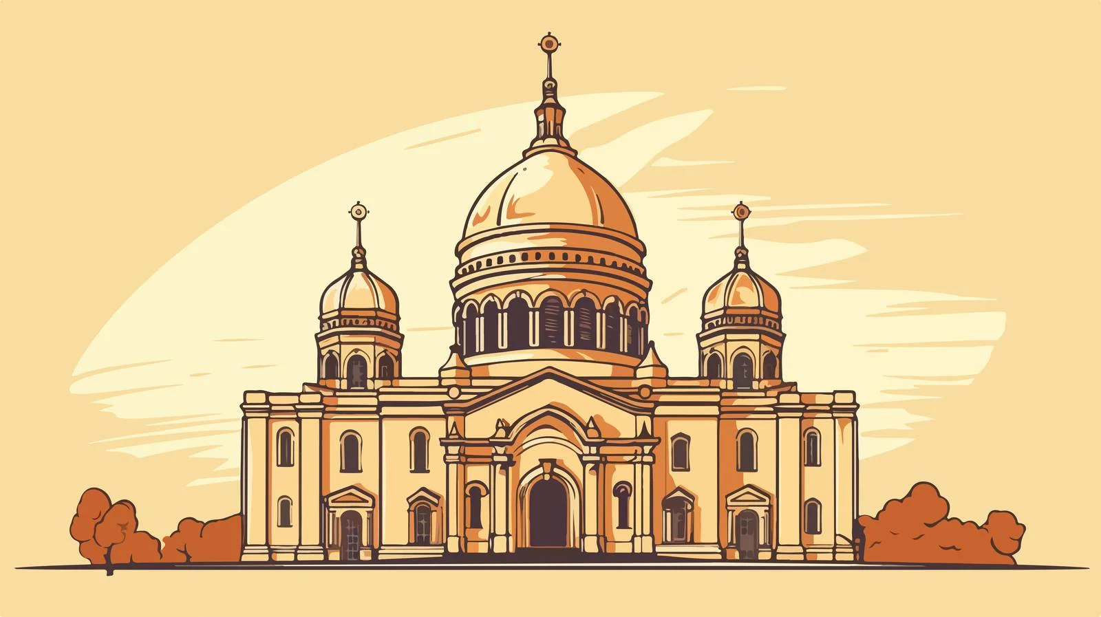 Cathedral Dome Sketch — free download from Dotvec