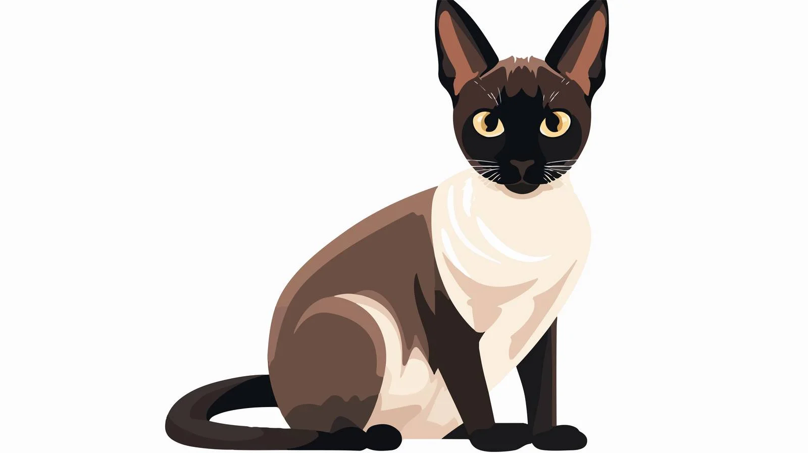 Exotic Siamese Cat Vector Illustration — free download from Dotvec