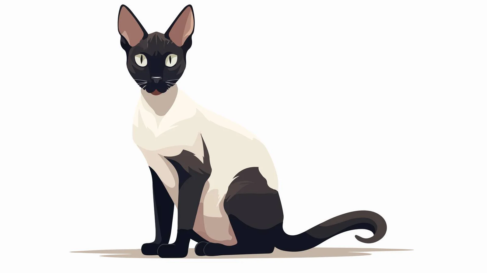 Exotic Siamese Cat Vector Illustration — free download from Dotvec