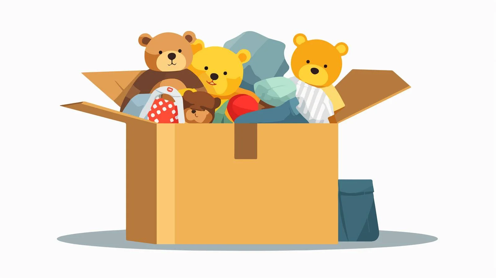 Children's Donation Box with Toys and Clothes — free download from Dotvec