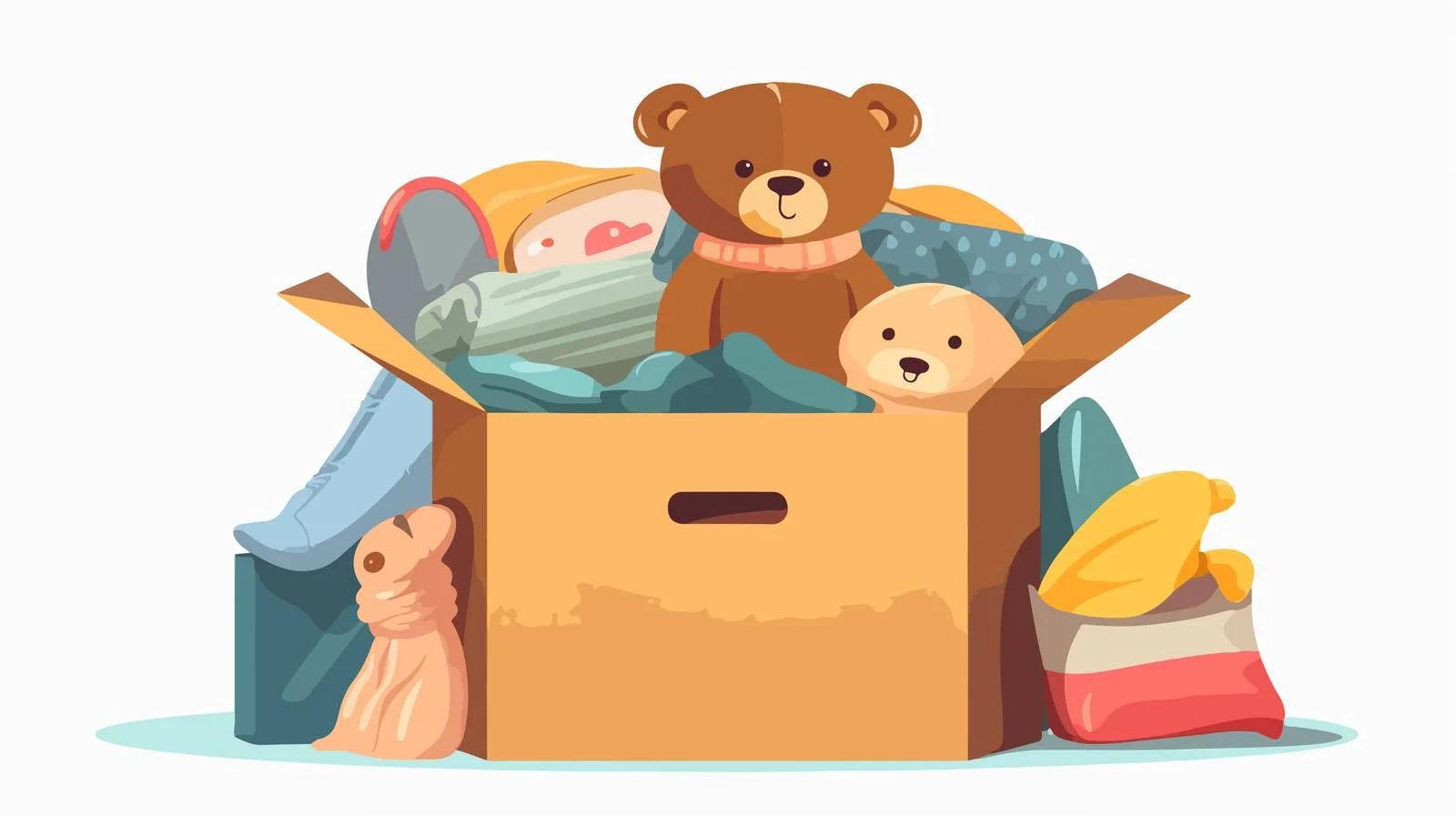 Contributions Box with Children's Items — free download from Dotvec