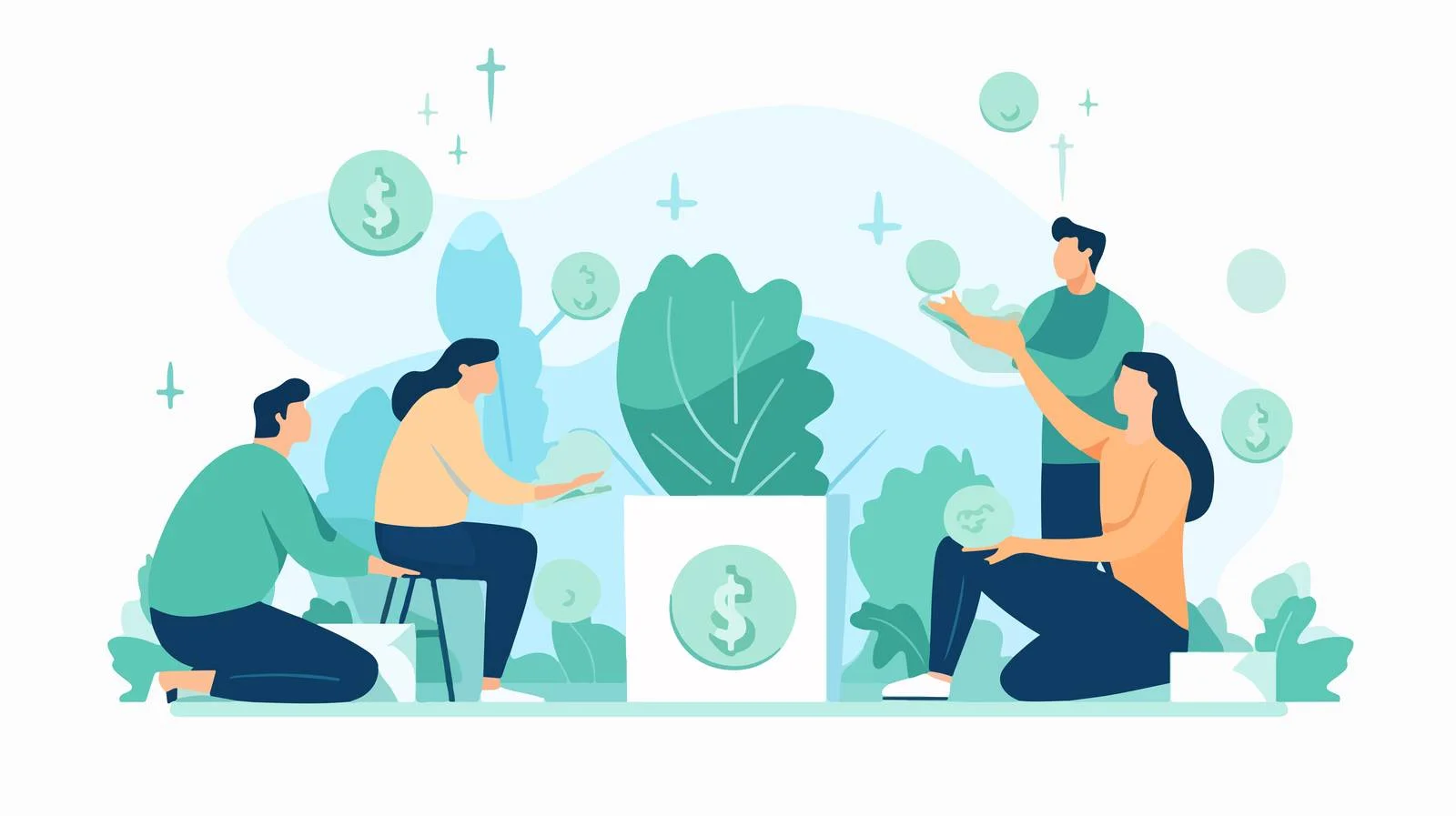 Supporting charity: Volunteers donate to cause — free download from Dotvec