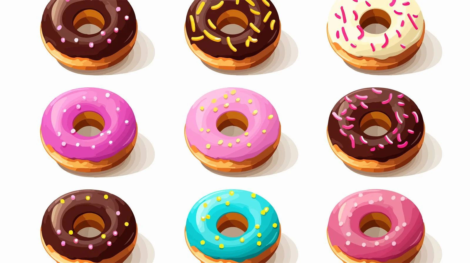 Colorful Circle Donuts Vector Illustration — free download from Dotvec