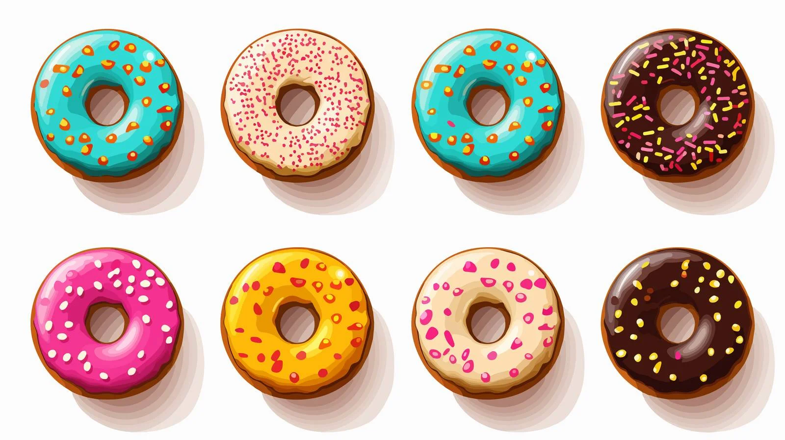 Colorful Circle Donut Vector Illustration — free download from Dotvec