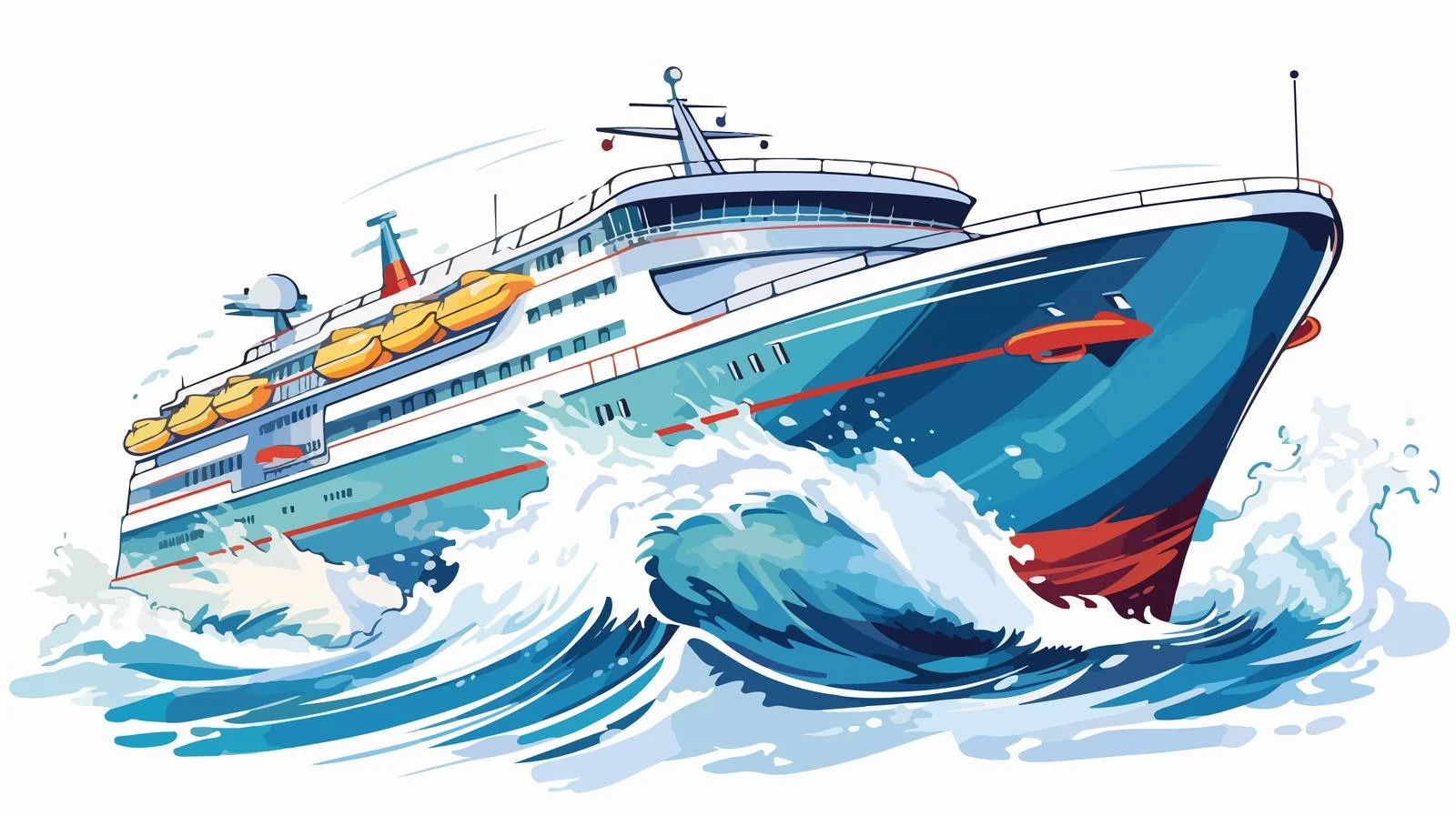 Elegant Passenger Liner Doodle Sketch at Sea — free download from Dotvec