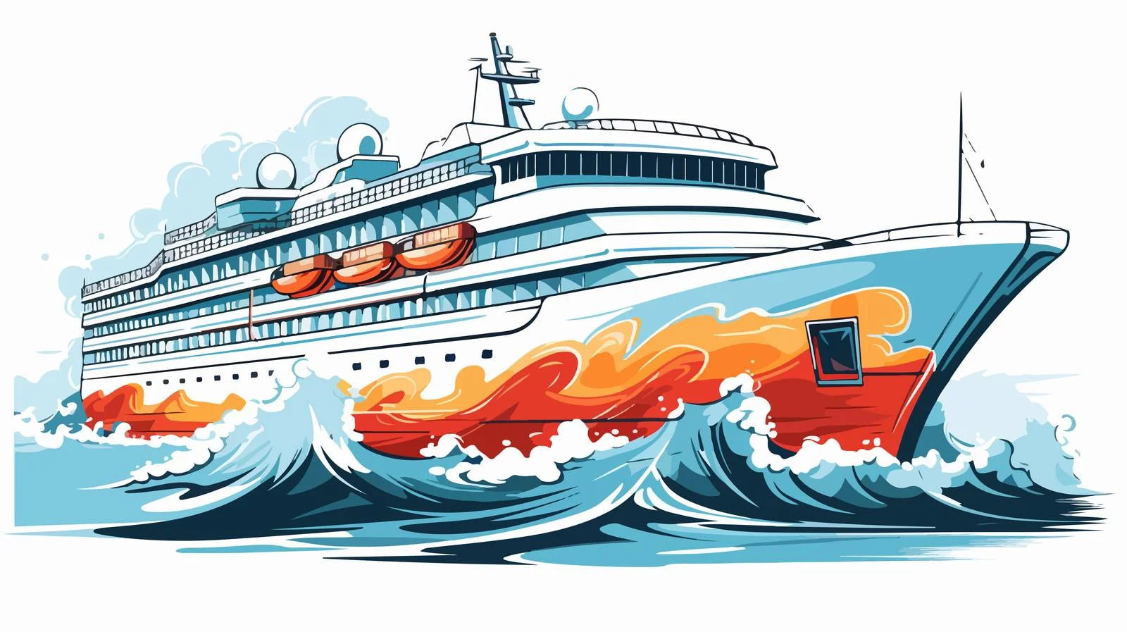 Elegant Passenger Ship Liner Sketch on Water — free download from Dotvec