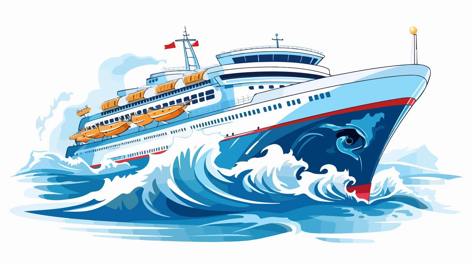 Elegant Cruise Ship Liner Sketch Illustration — free download from Dotvec