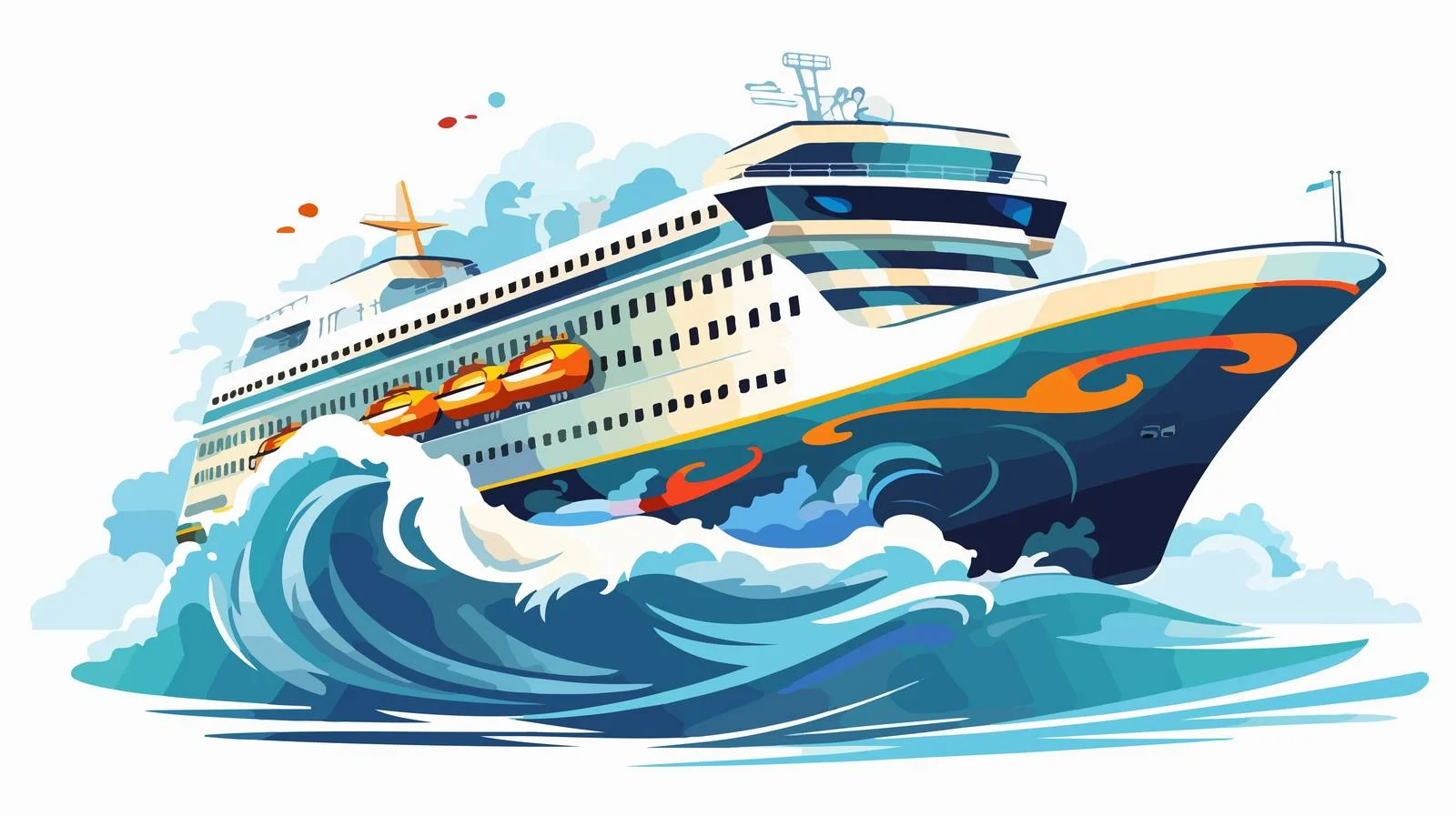 Illustration of tourist passenger boat vessel — free download from Dotvec