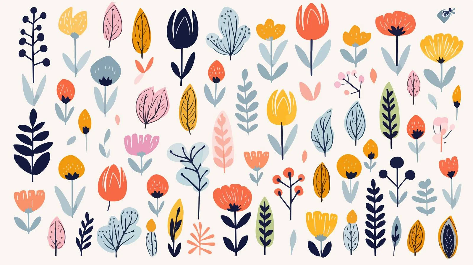 Minimalist Floral Shapes Set Design — free download from Dotvec