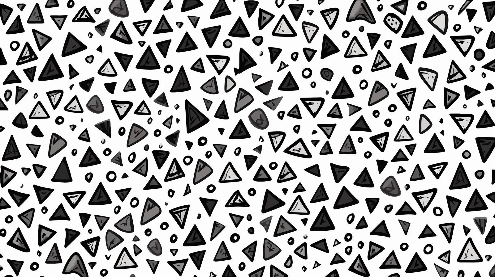 Hand-drawn Triangle Pattern with Doodles — free download from Dotvec