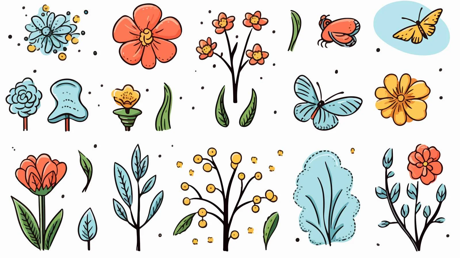 Spring Doodle Vector Collection — free download from Dotvec