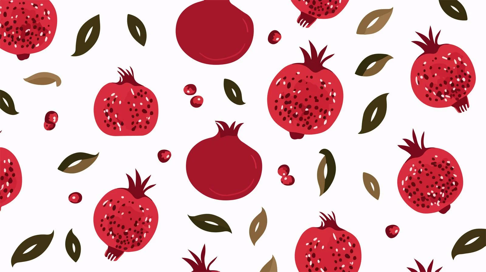 Elegant Pomegranate Seamless Pattern on White — free download from Dotvec