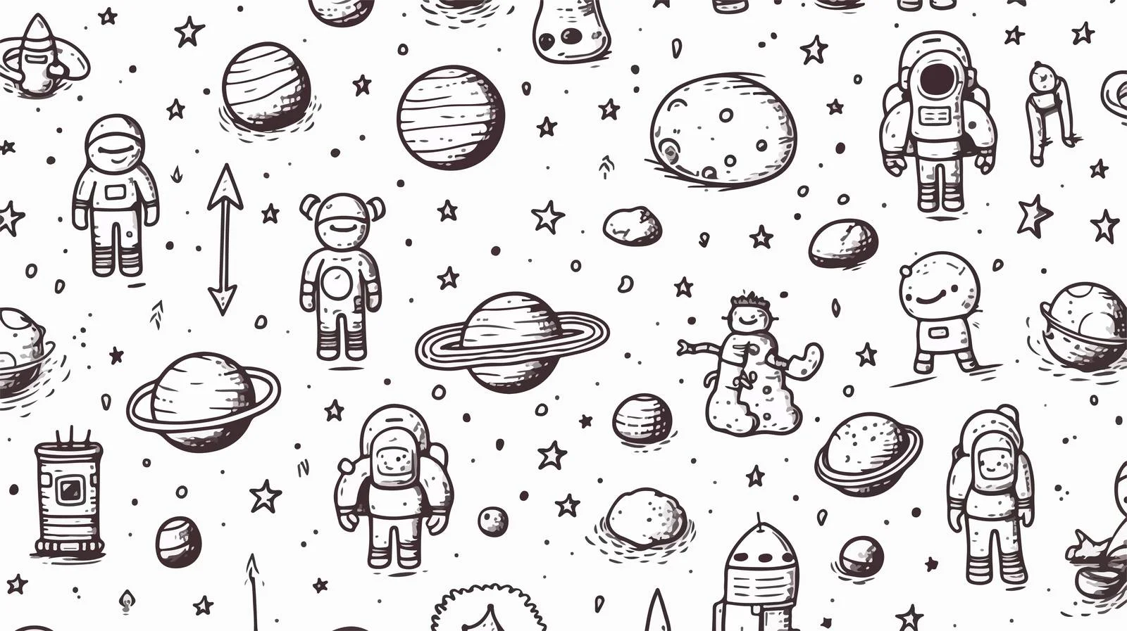 Space Doodle Seamless Pattern — free download from Dotvec