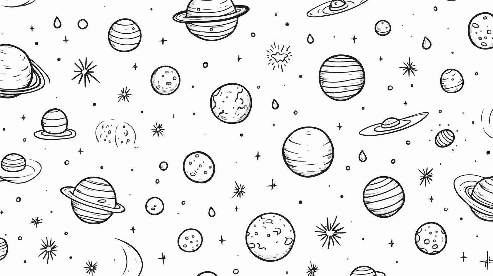 Space Planets Seamless Pattern — free download from Dotvec