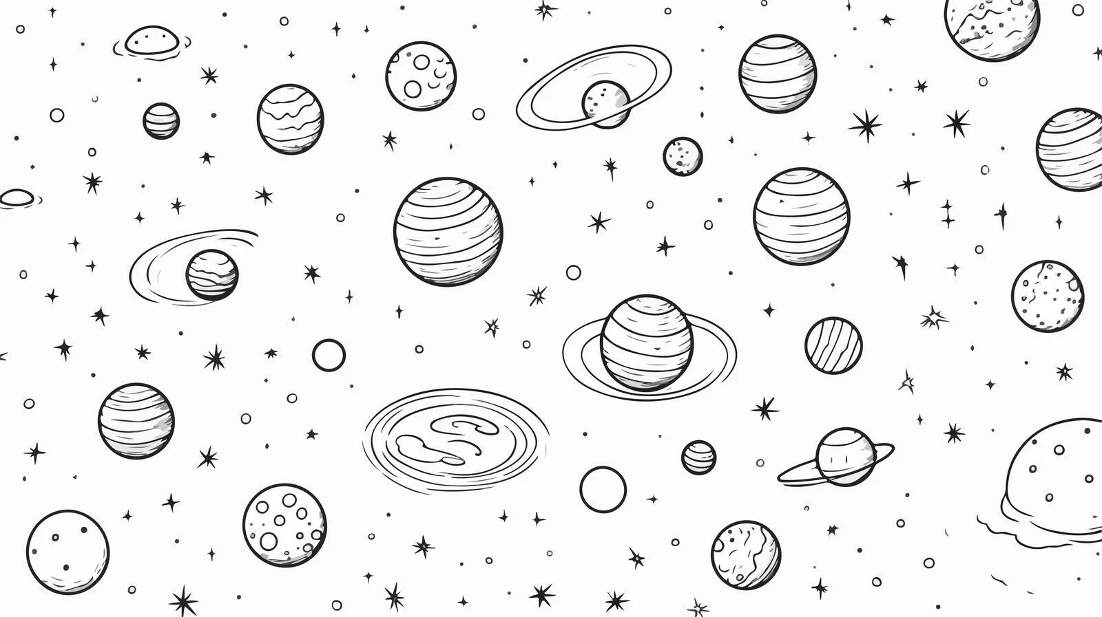 Space Planets Seamless Pattern — free download from Dotvec