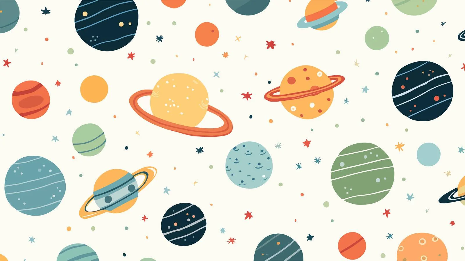 Space Theme Seamless Doodle Pattern — free download from Dotvec