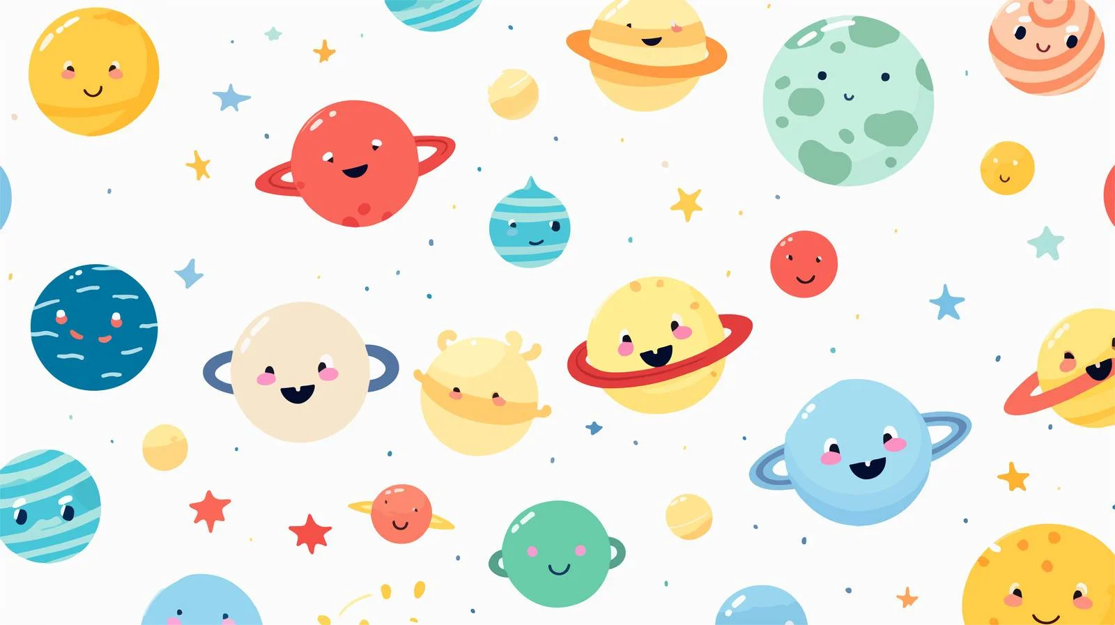 Space Planets Seamless Pattern — free download from Dotvec