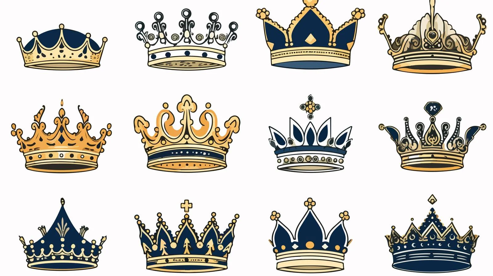Royal Crowns Vector Set — free download from Dotvec