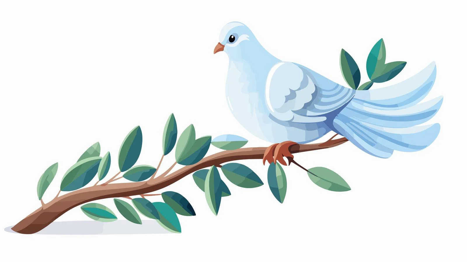 Peaceful Dove with Olive Branch Vector Art — free download from Dotvec