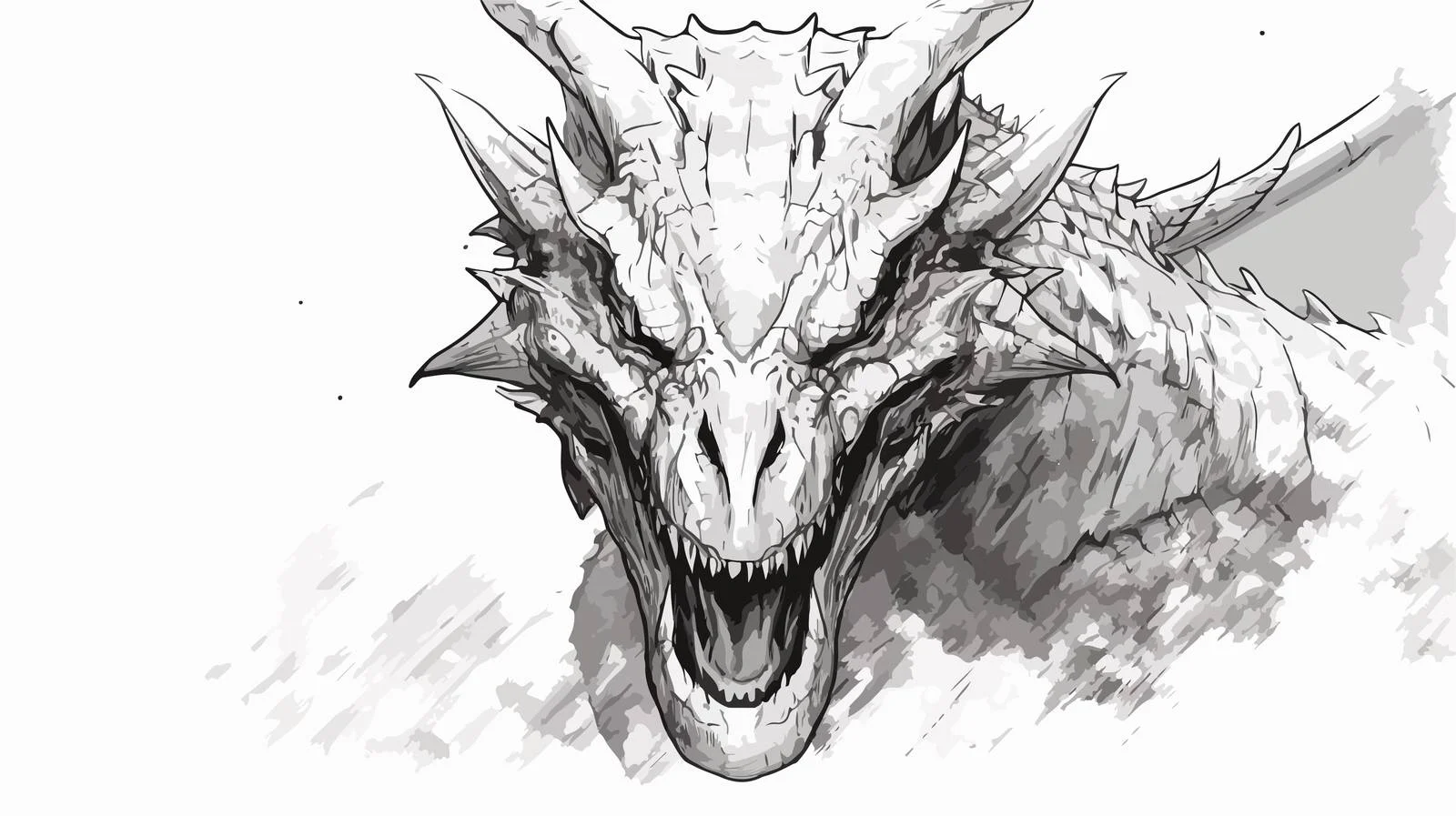 Fantasy Dragon Attacker Sketch Illustration — free download from Dotvec