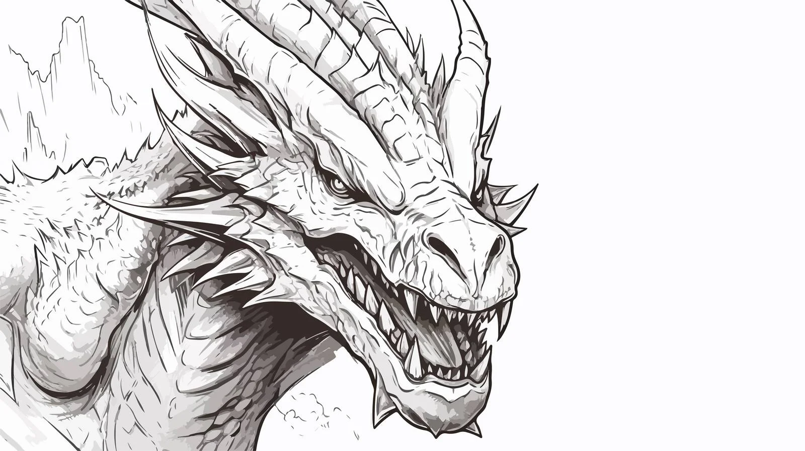 Fantasy Dragon Attacker Sketch — free download from Dotvec