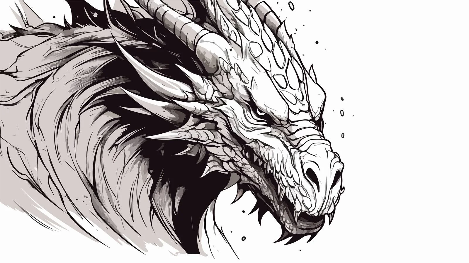 Dragon Head Cartoon Sketch Illustration — free download from Dotvec