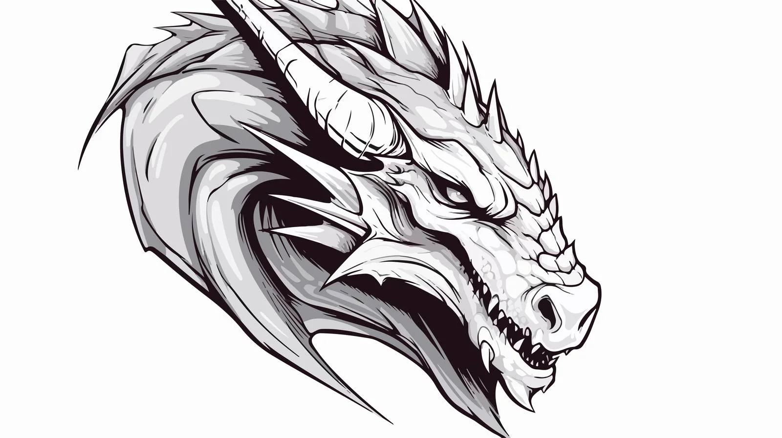 Hand-Drawn Dragon Head Sketch Illustration — free download from Dotvec
