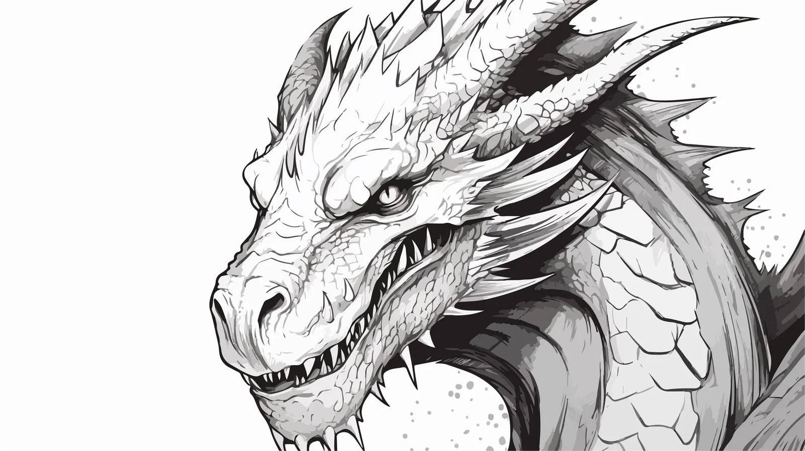 Detailed Dragon Portrait Sketch — free download from Dotvec
