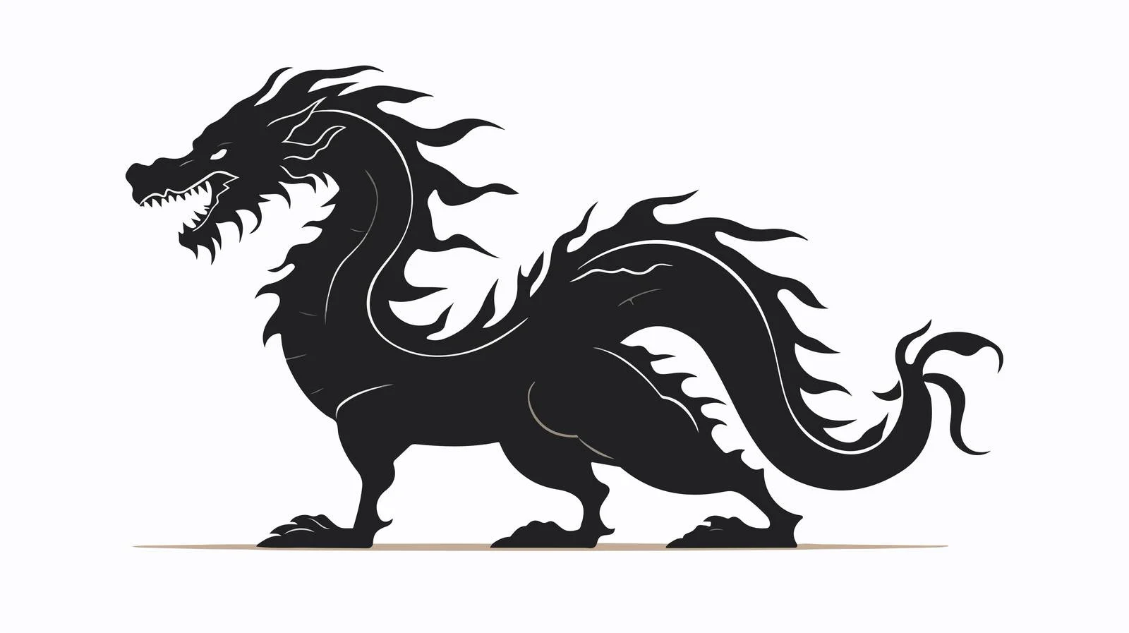 Majestic Dragon Chinese Zodiac Symbol Silhouette — free download from Dotvec